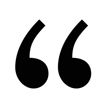 a white quote marks on a black background